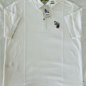 Tommy Bahama Disney Men's White Polo Golf Shirt L NWT New w/ Tags Mickey Mouse